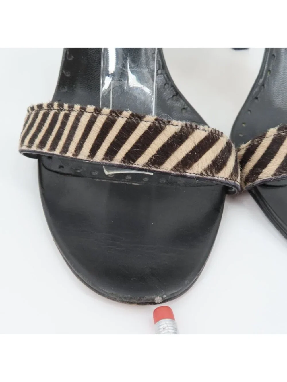 Kate Spade New York Womens 10 Animal Zebra Print Hair Open Toe High Heels